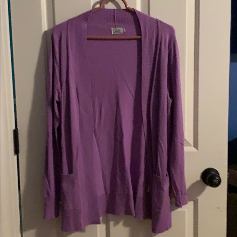 Purple cardigan